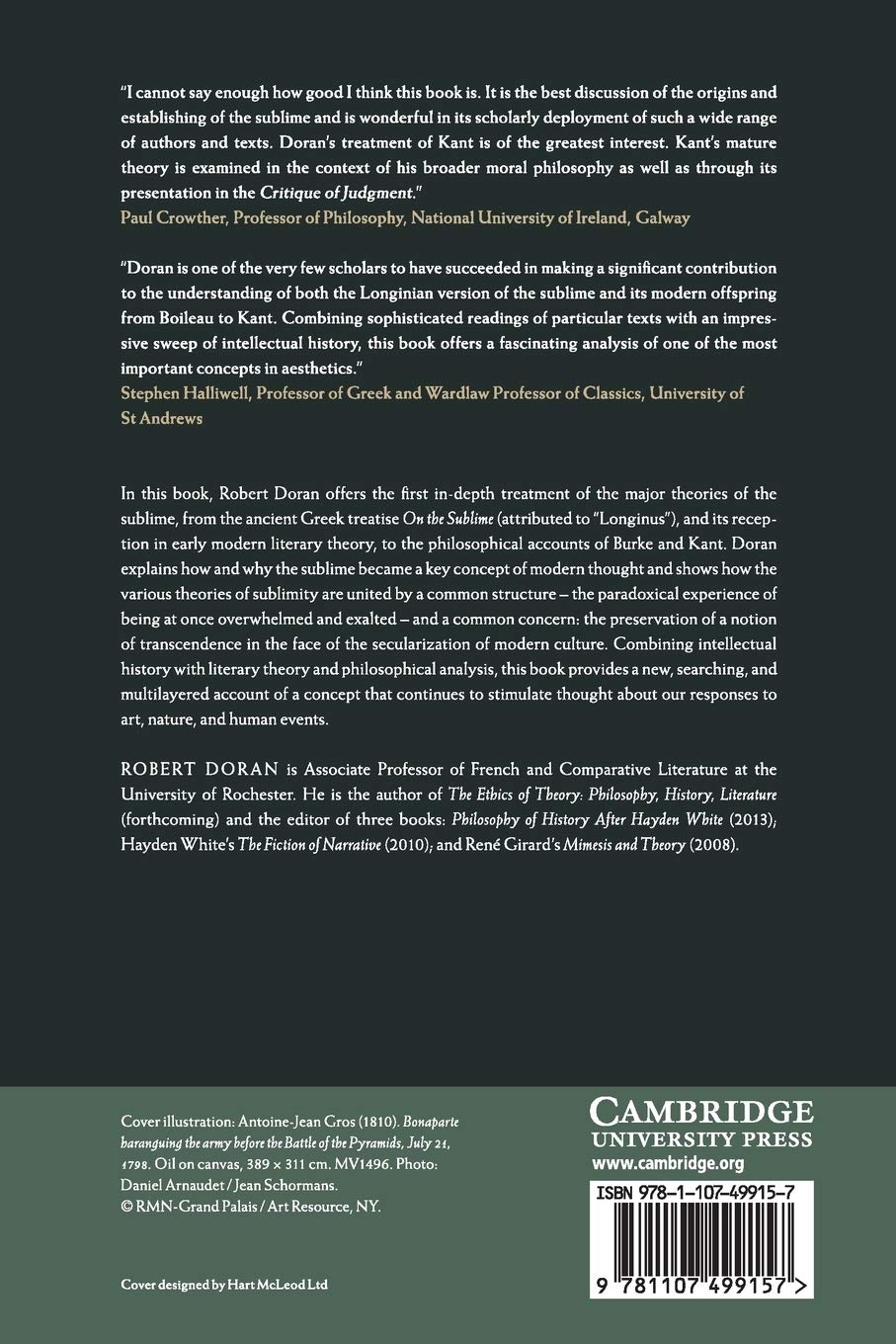 The Theory of the Sublime from Longinus to Kant