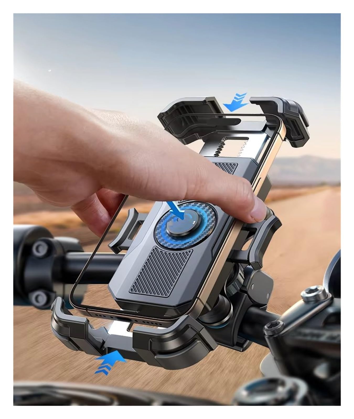Staffa Navigazione GPS Supporto Per Telefono Moto Antivibrazione Manubrio Per Bici IPhone Per Telefoni 4,7-7" Supporto Gps Moto