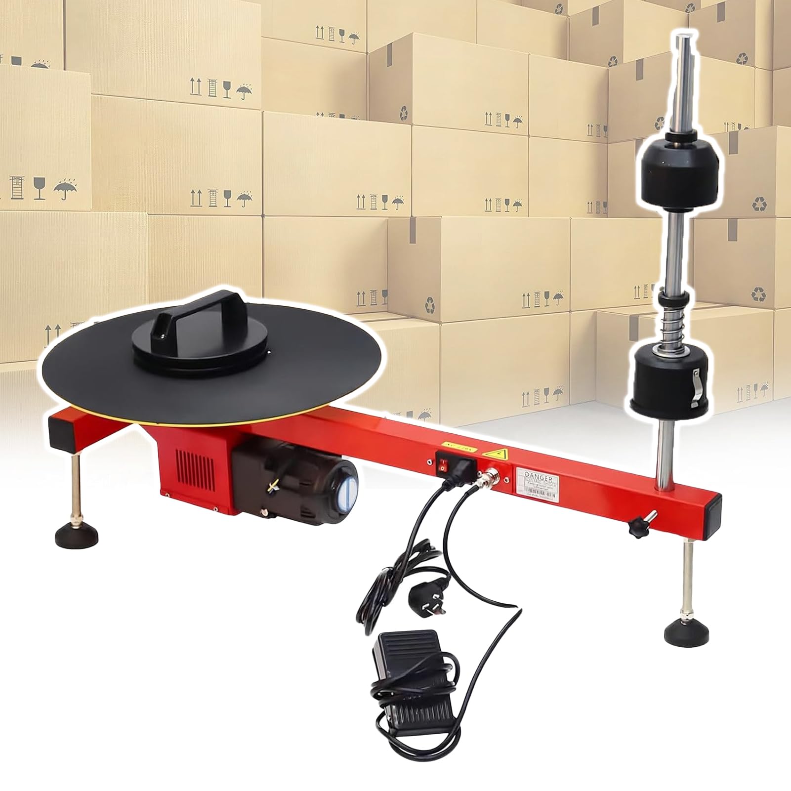 Eiwitany Electric Stretch Film Wrapping Machine - Industrial Film Dispenser for Pallet & Box Shrink Wrap, for Cartons, Luggage