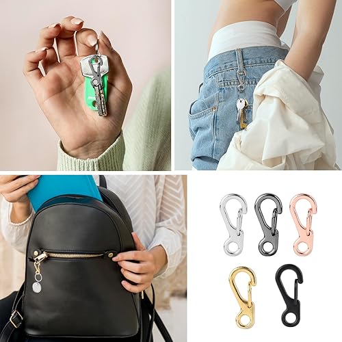 Miniatura 6 de Mini mosquetón con clip de resorte, cierre de hebilla para llavero de paracaídas, mochila, botella, accesorios de campamento al aire libre
