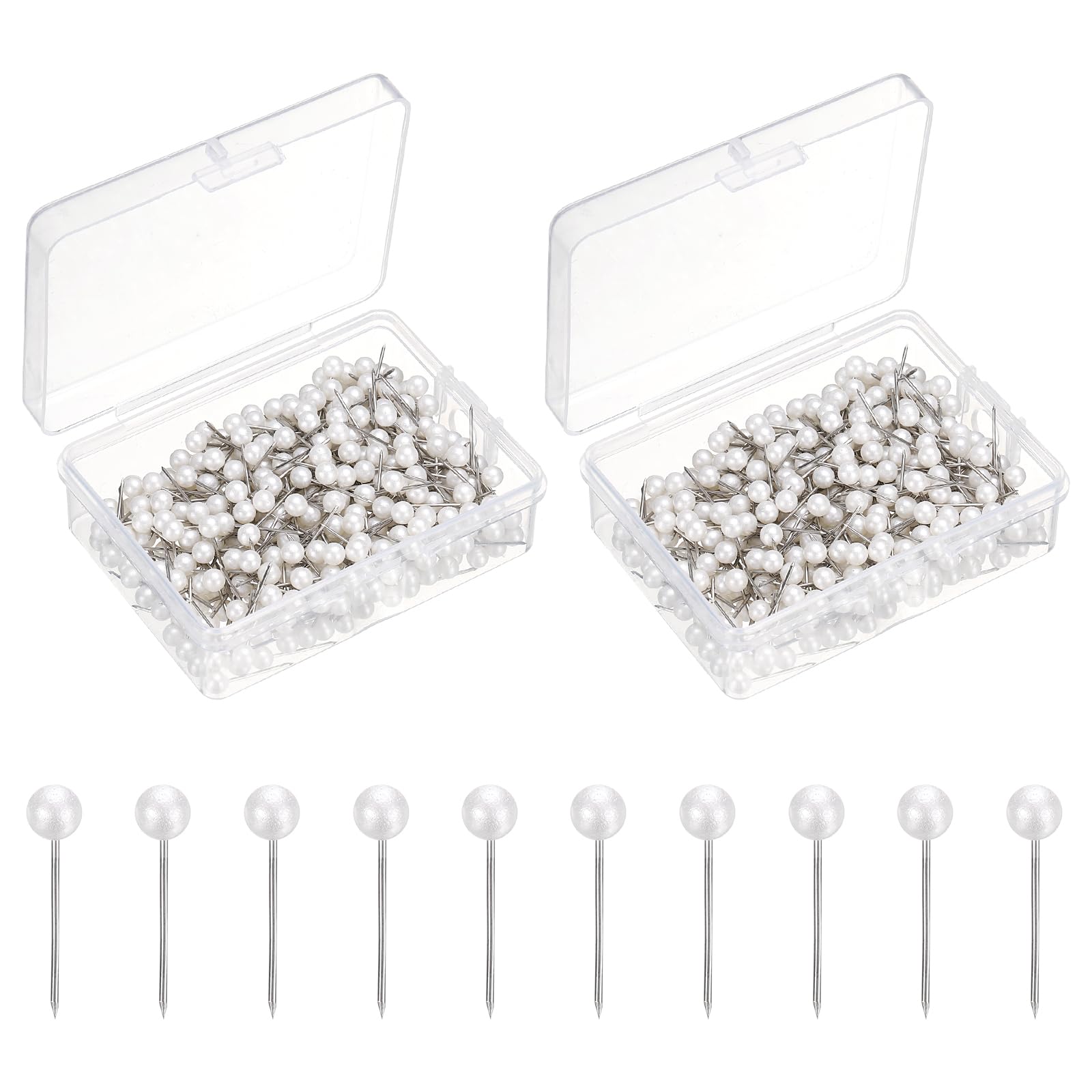 Chinchetas decorativas de cabeza redonda 4 mm de metal blanco, 800 piezas resistentes