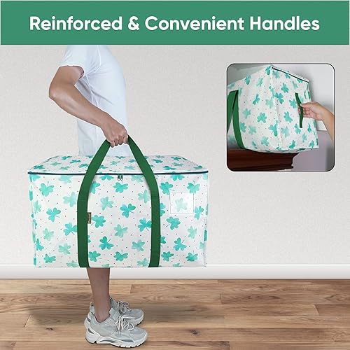 Miniatura 5 de BALEINE Paquete de 6 bolsas de mudanza de gran tamaño con asas reforzadas, bolsa de almacenamiento resistente para ropa, suministros de mudanza