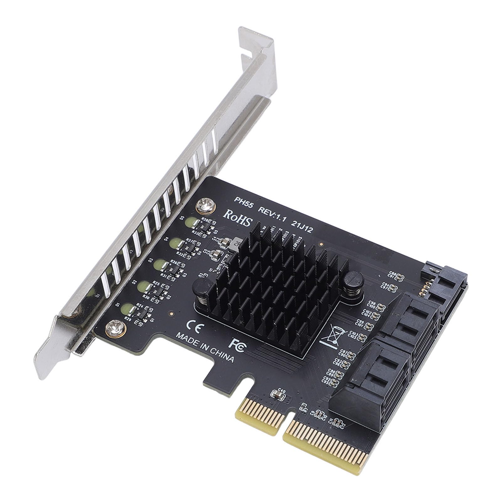 Annadue Scheda di Espansione Serial ATA PCIe a 5 Porte per PC Desktop