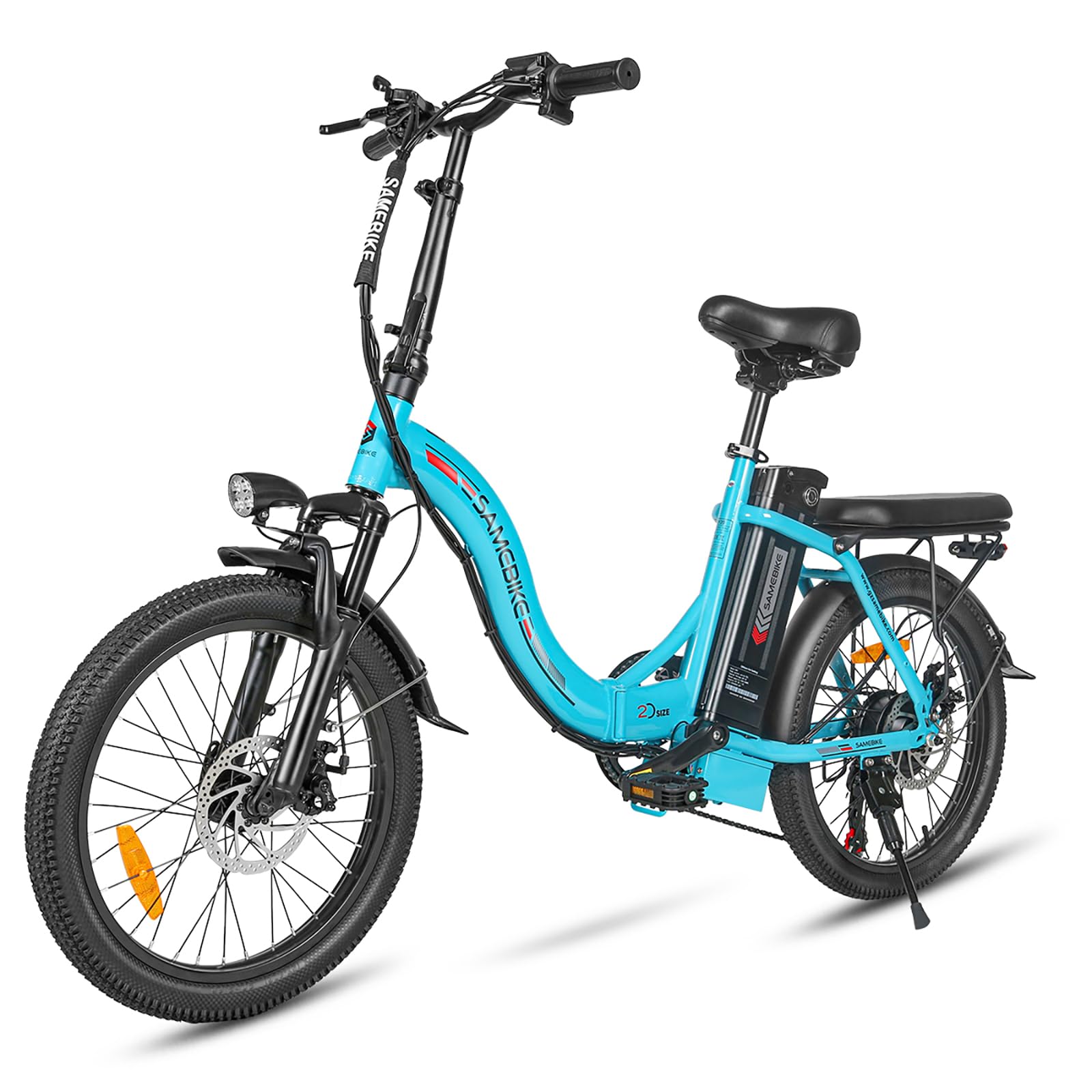 SAMEBIKE Bike Elettrica 20 "Fat Tire E-Bike Pieghevole Bici 36V / 12Ah Batteria, Max.Range fino a 35-70km, Off-Road Mountain Bike City EBike Uomini Donne