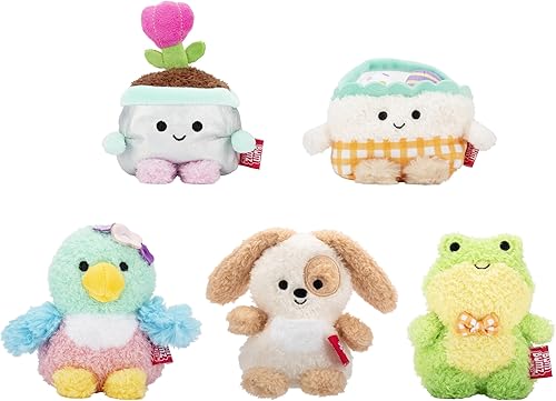 Miniatura 9 de BumBumz SpringBumz - Paquete de 5 peluches de 4.5 pulgadas, zanahoria Carson, pollo amarillo cammie, huevo duro de Ethan, regadera Cosimo y casa de