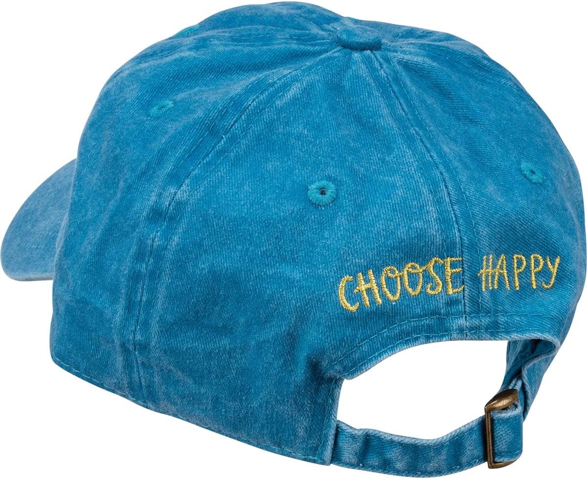 Primitives by Kathy Choose Happy Baseball Cap, Colorful Design Embroidered on Front and Sentiment on Back