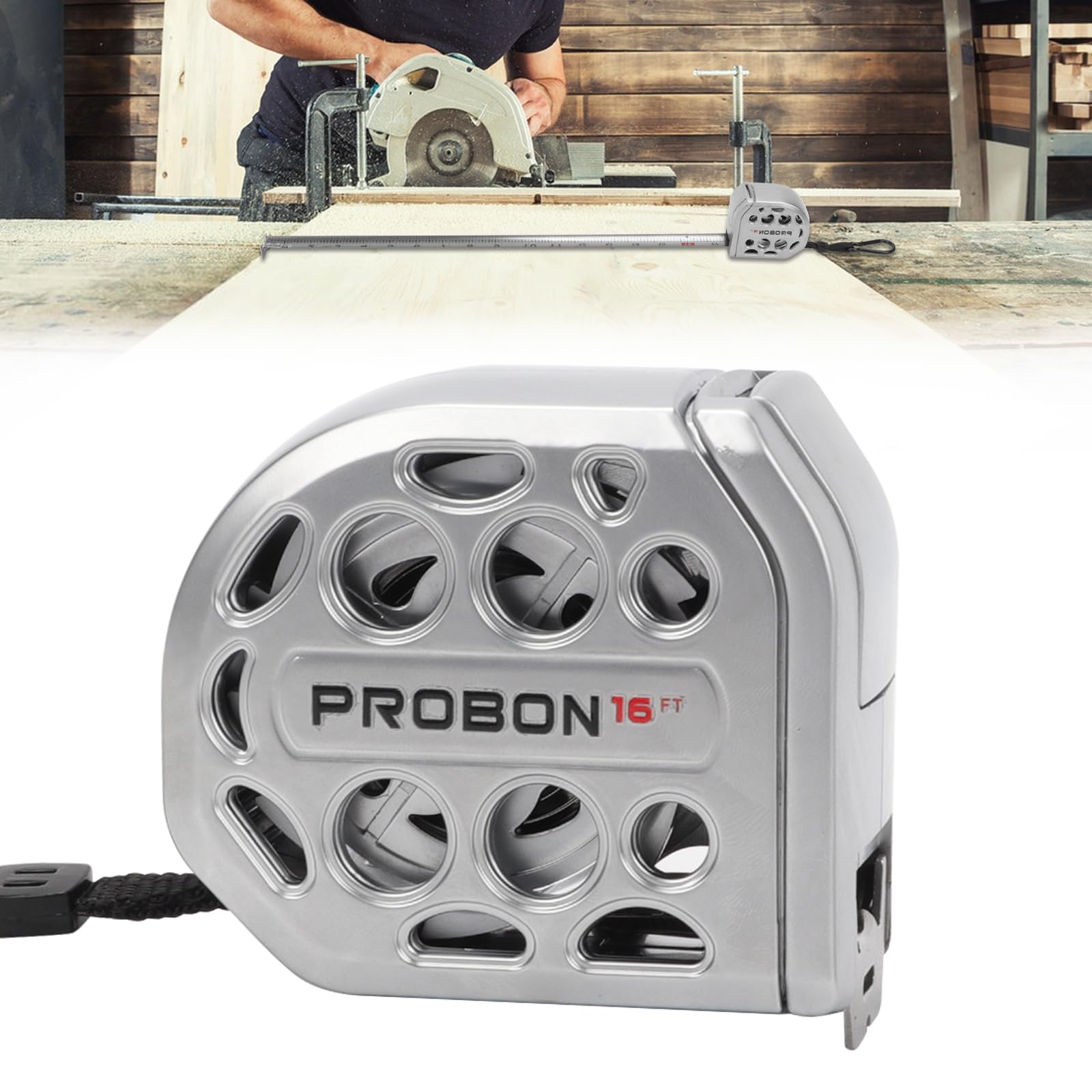 BigKing Stainless Steel Tape Measure + ABS Double Sided Measuring Tape Measure Metric Imperial Hollow Design Cute and Fig with Belt Buckles, More Convenient to Carry (16ft/5m)