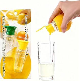 2 Pack Lemon Juicer, Plastic Lime Juicer, Compact Juice Extractor Citrus Press with Lid, Squeeze Lime for Cocktails, Drinks