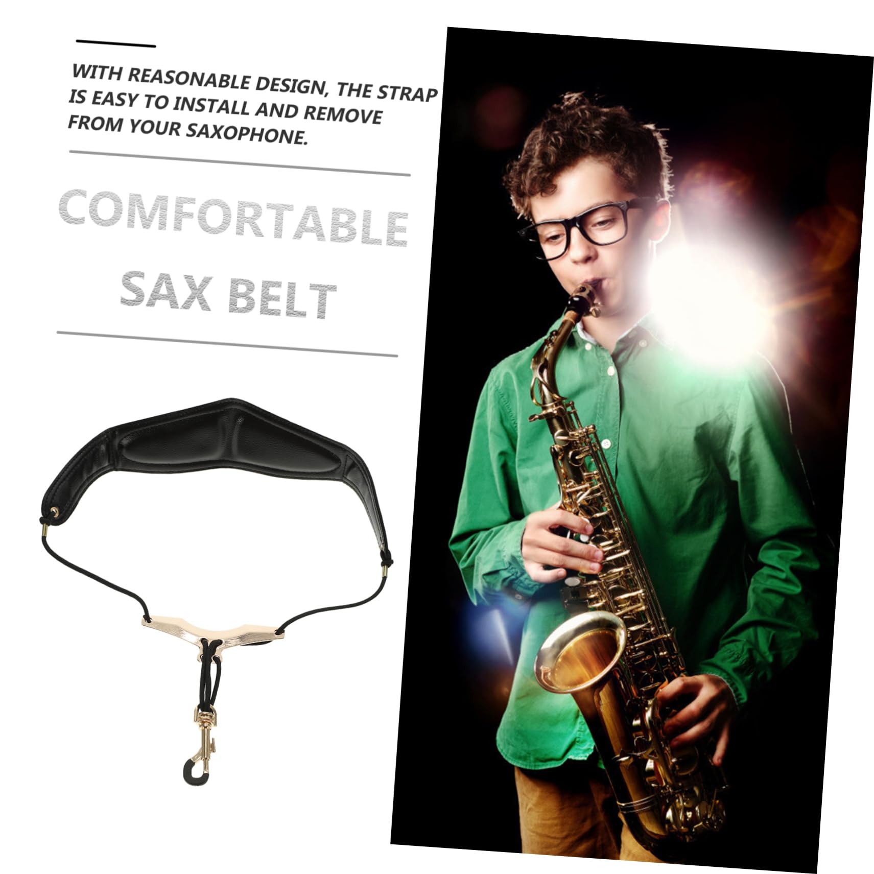 SUPVOX 10pezzi Cinghia Regolabile Per Saxofono Pelle Accessorio Pratico Per Sassofonisti Design Ergonomico e Resistente Riduce Lo Stress Sulla Spalla Facile Da Installare e Rimuovere