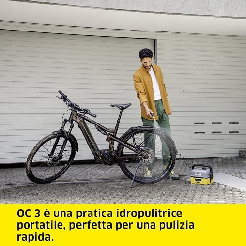 Kärcher Nettoyeur à Pression Mobile OC 3 + Kit Aventure, Débit : 2 L/h, Réservoir d'eau : 4 L, Tuyau : 2,8 m, Buse à Jet Plat, Flexible d’Aspiration d’Eau, Brosse Universelle, Boîte de Rangement - 2