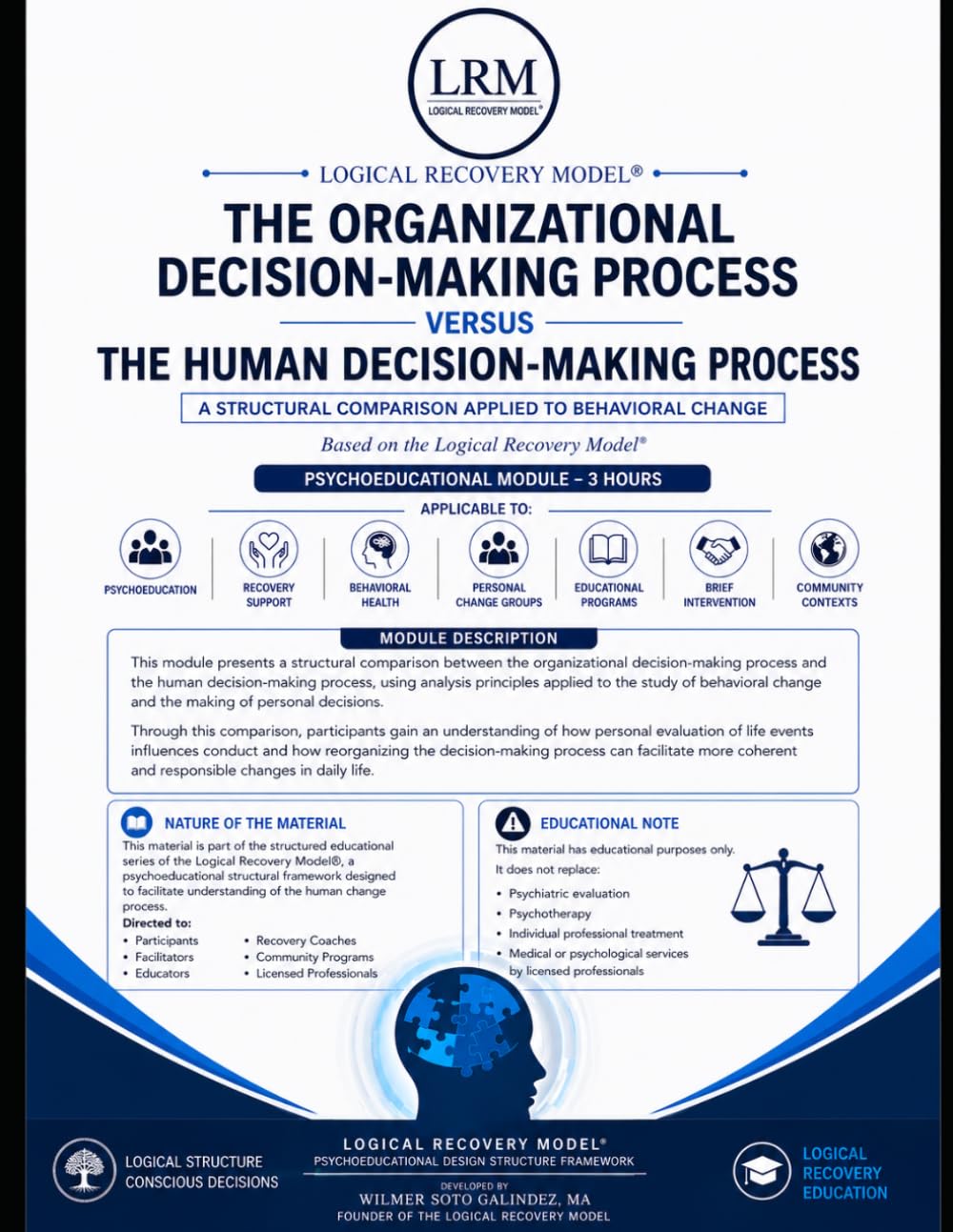 ORGANIZATIONAL DECISION-MAKING PROCESS versus HUMAN DECISION-MAKING PROCESS: A Practical Psychoeducational Framework for Understanding How Decisions ... Recuperación® – Intervenciones Éticas Breves)