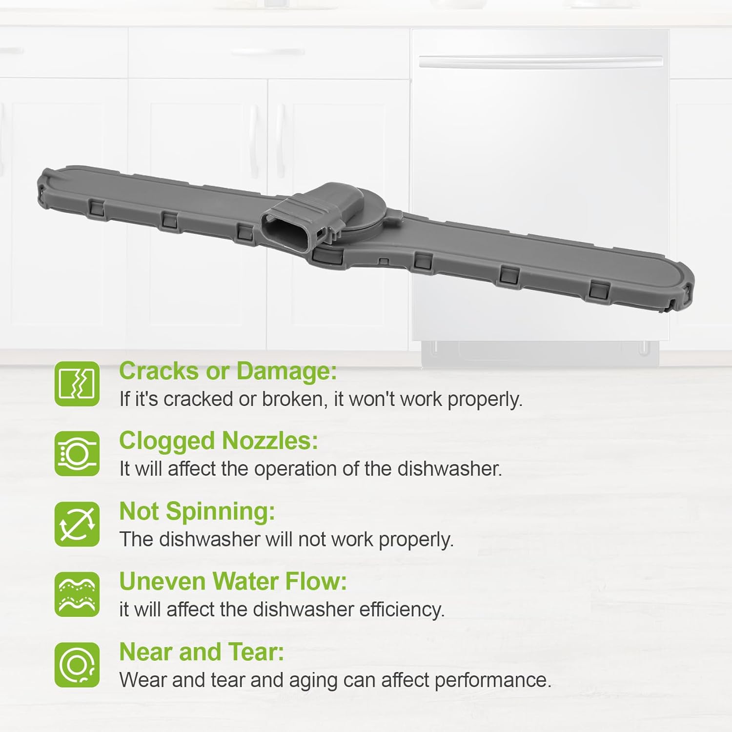 DD97-00509A Dishwasher Upper Spray Arm, Compatible with sam-sung Dishwasher Top Spray Arm 4980451 AP6244504, etc. Fit for sam-sung Dishwasher DW80R9950UG; DW80R9950QN; DW80R7061UG; etc. 1-Year