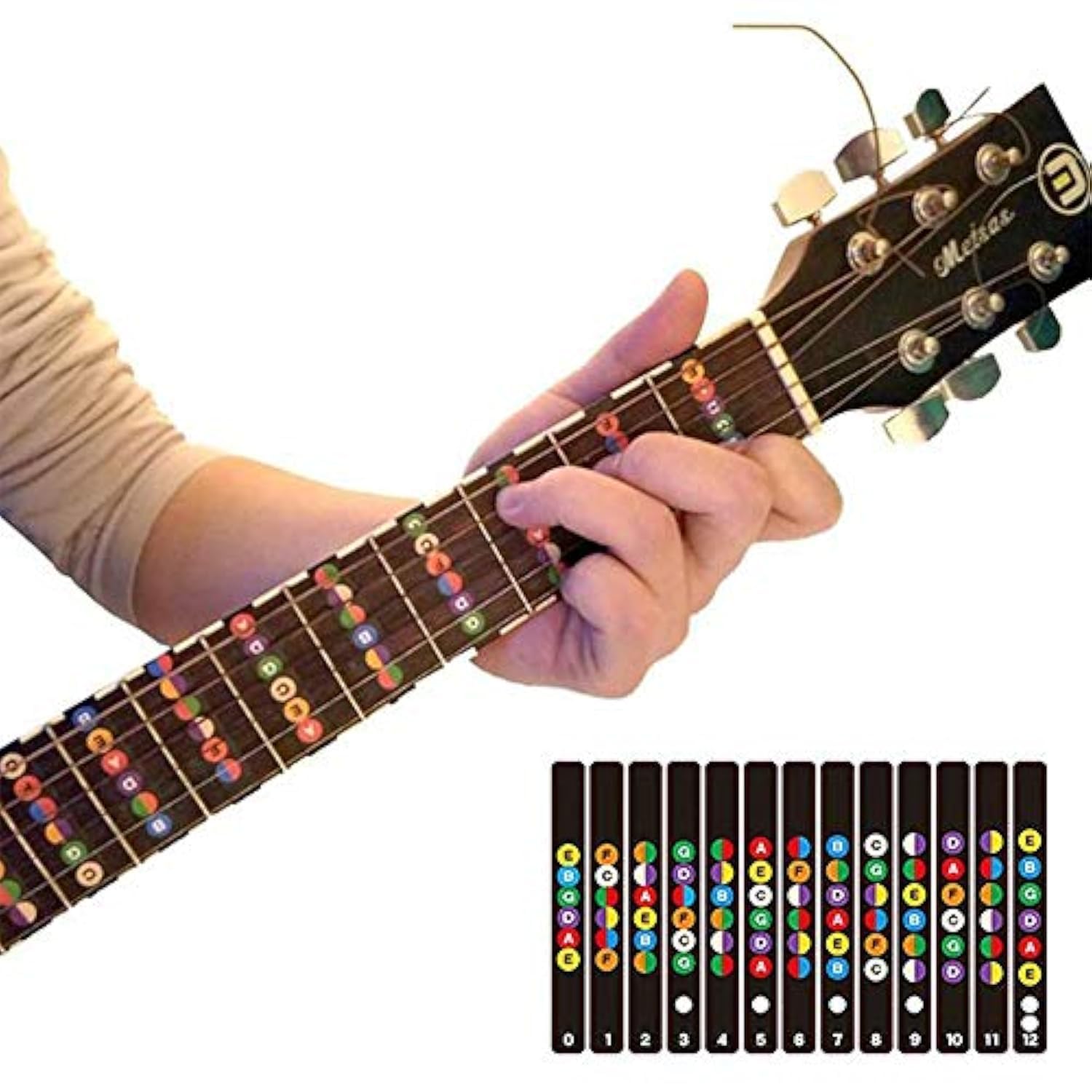 SOLDOUT™ Guitar Fretboard Notes Map Labels Sticker Fingerboard Fret Decals For 6 String Acoustic Electric Guitar Music Learning