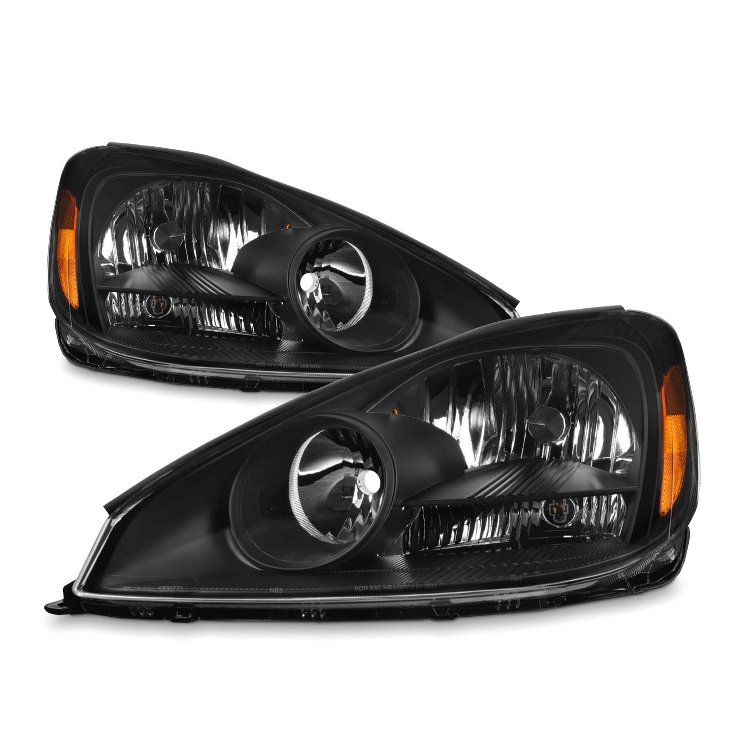 AKKON - For Toyota Sienna Van Halogen Type Black Headlights Head Lamps Replacement Left + Right Pair Set