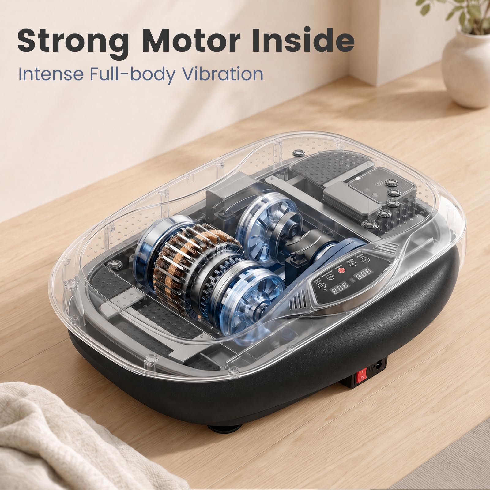 Natini Dispositivo de fitness con placa de vibración para entrenamiento de cuerpo completo, plataforma de vibración y drenaje linfático para pérdida de peso, escuela deportiva en casa, barra de