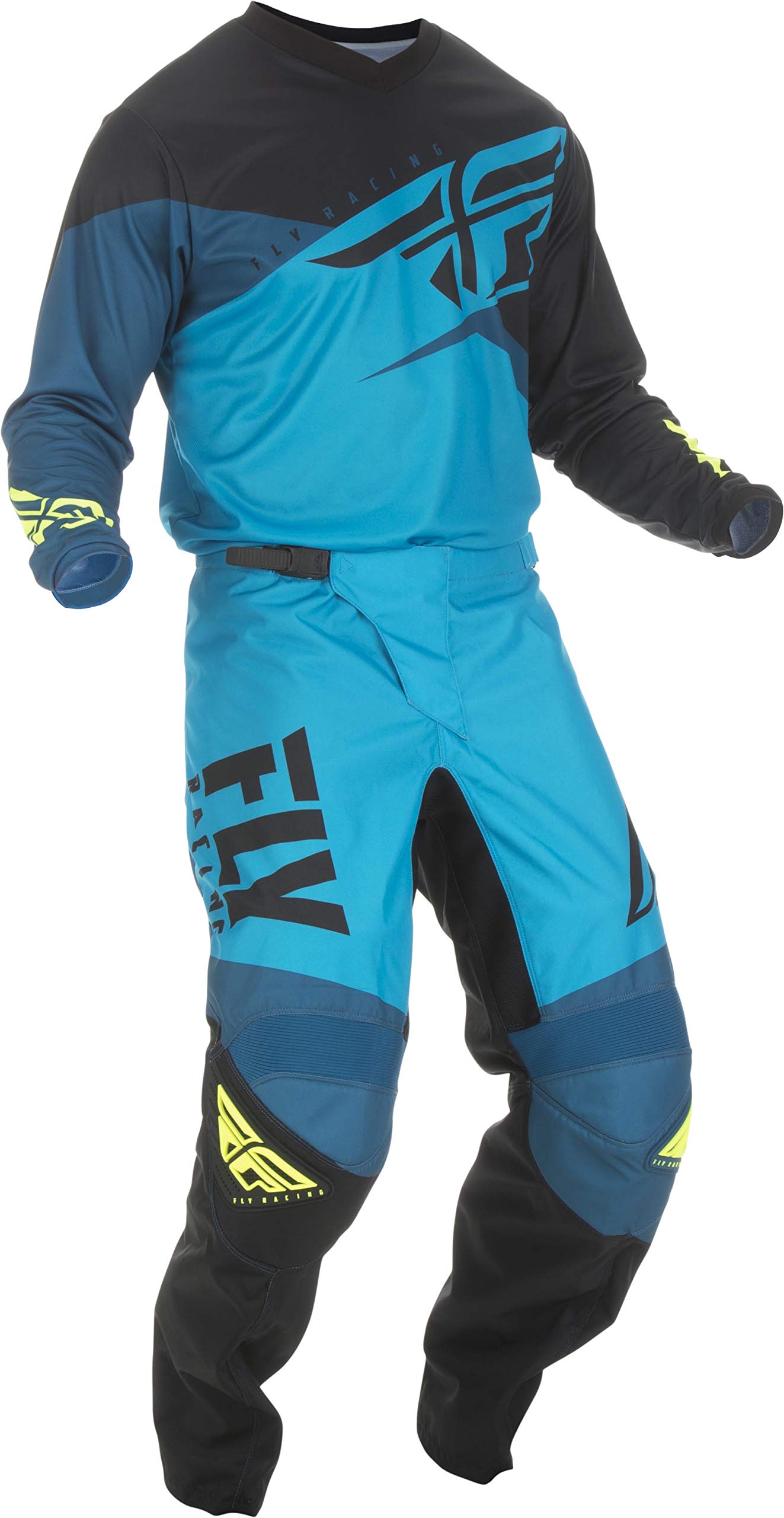 black and blue dirt bike gear