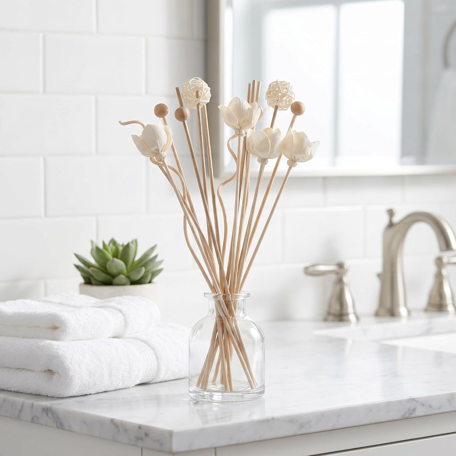 Operitacx 1 Set Fragrance Reed Diffuser Assortment - Rattan Flower Sticks with Replacement Scented Reed - Natural Diffuser Flowers for Bathroom Or Bedroom Air Freshener