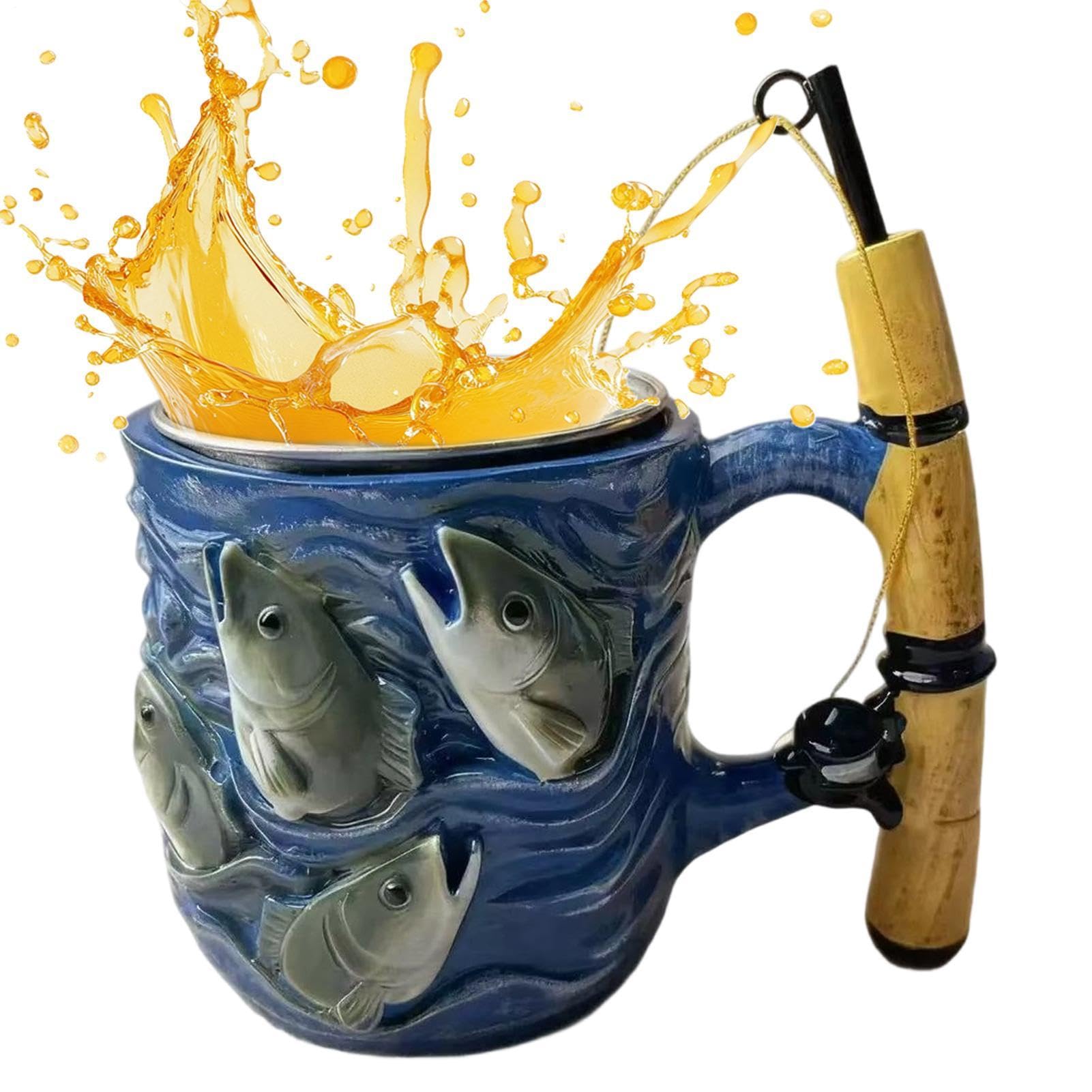 Mug à boire en résine pour café et thé avec anse ergonomique en forme de canne