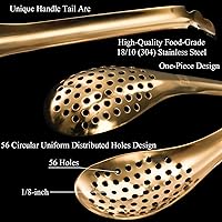 Vista 3 de DEAYOU 10 cucharas ranuradas para servir, cuchara perforada de acero inoxidable 18/10, cuchara de esferificación de 6.5 pulgadas, cucharas pequeñas