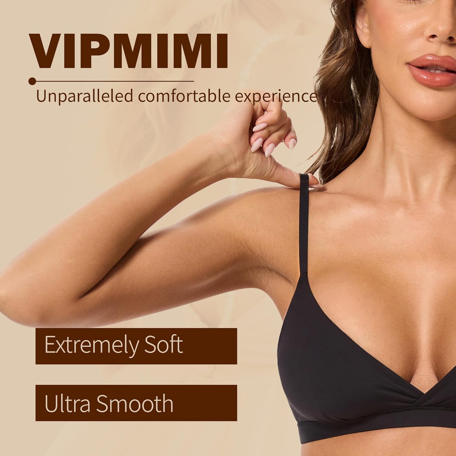 Women's Triangle Bralette Plunge Unlined Seamless Bra No Underwire Sexy Comfortable T-Shirt Everyday Bra - Image 4