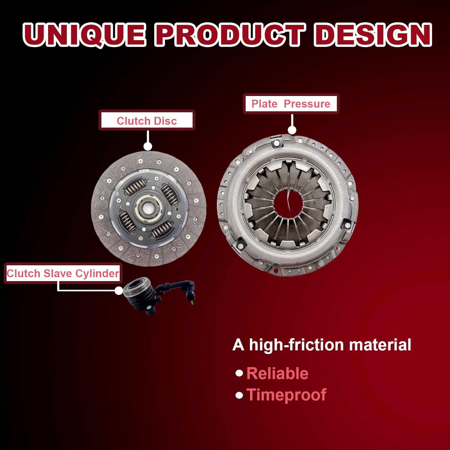 Transmission Clutch Kit Compatible with 2009-2019 Nissan Versa, 2014-2017 Versa Note, L4 1.6L, Replace# L06089,06-089, 06089