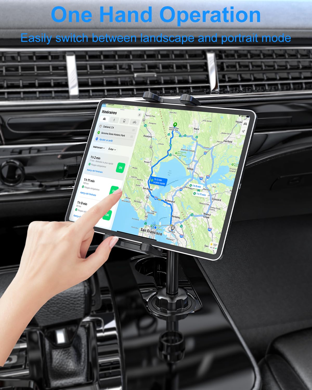 Tablet Halterung Auto GeträNkehalter, [Superstarker Metallarm] LKW Becherhalter Tablet Halterung, KFZ Becherhalter Halterung fur iPad Pro 12.9, 11, Air, Mini, Galaxy Tabs, 4-12.9 Tables