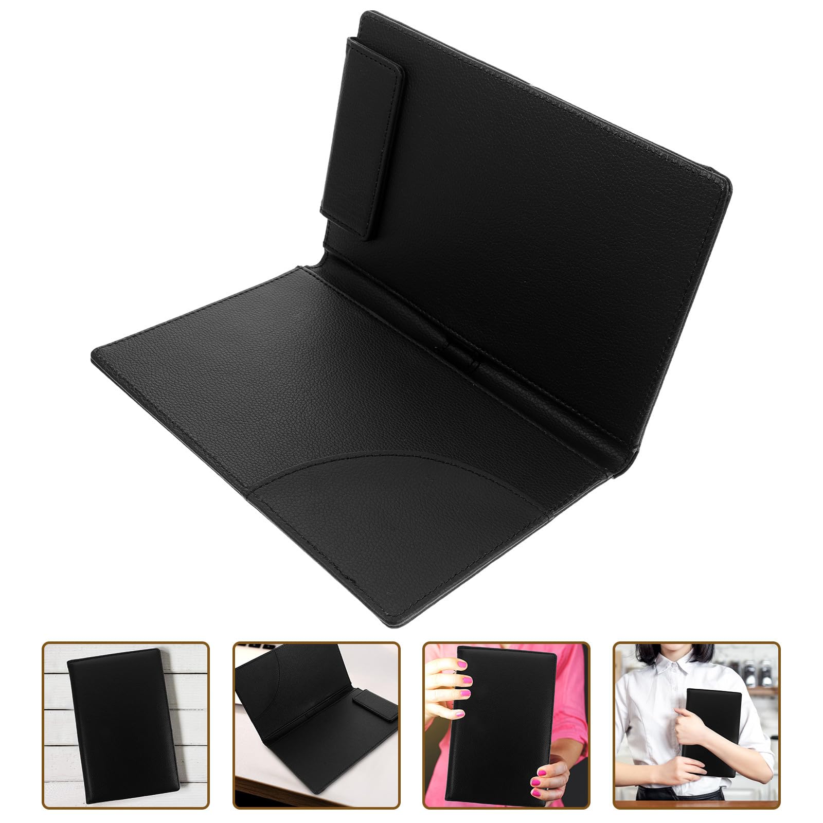 Porta Conto Piccolo in Pu Nero per Bar e Casa