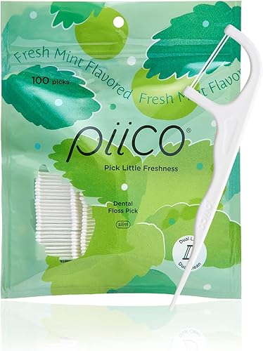 Piico Xylitol - Púas de hilo dental, 100 unidades, irrompibles, resistentes a las roturas, resellables, con sabor único para adultos, portátiles