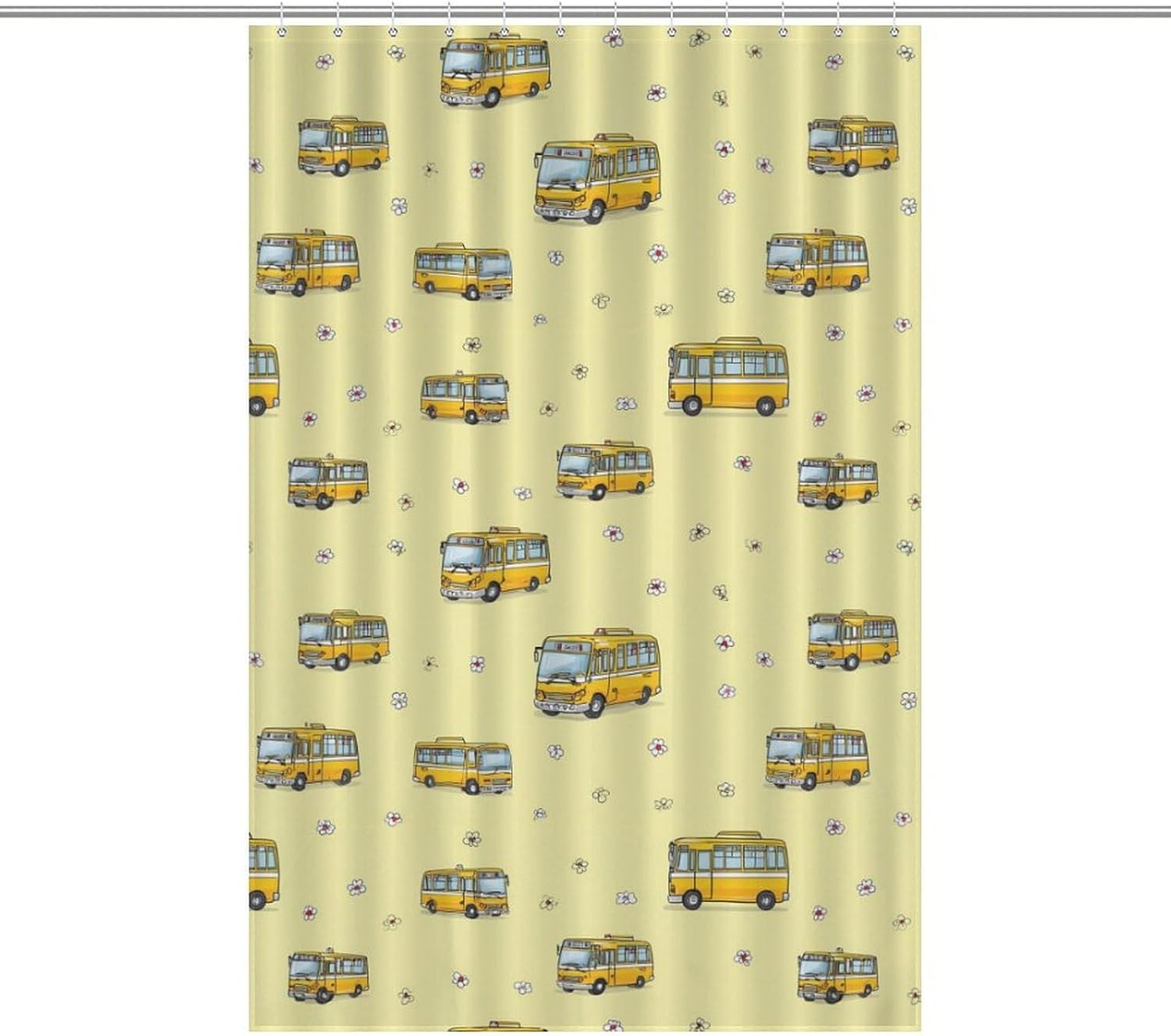 School Bus Shower Curtain 46.85x70.87Inch（119x180cm） Polyester Bath Curtain Shower Curtains Printed Decorative