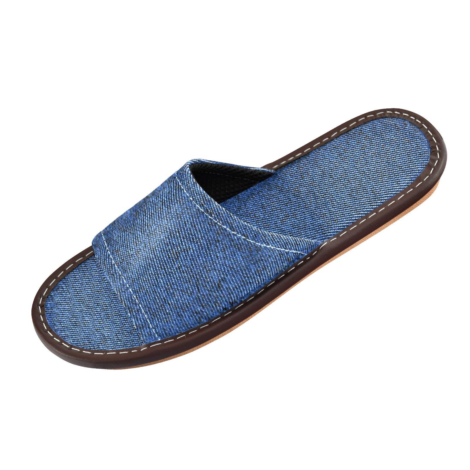 GuoChe Shower Slippers Indoor Washable Lightweight Open-toe Slip-on Home Shoes for Pool Gym Bath House Dark