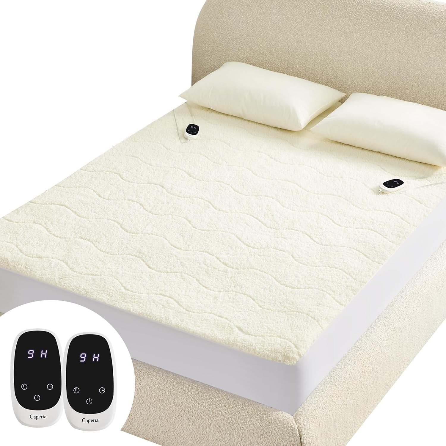 Heated Mattress Pad Queen, Electric Mattress Pad with 9 Heat Settings, Memory Funct...