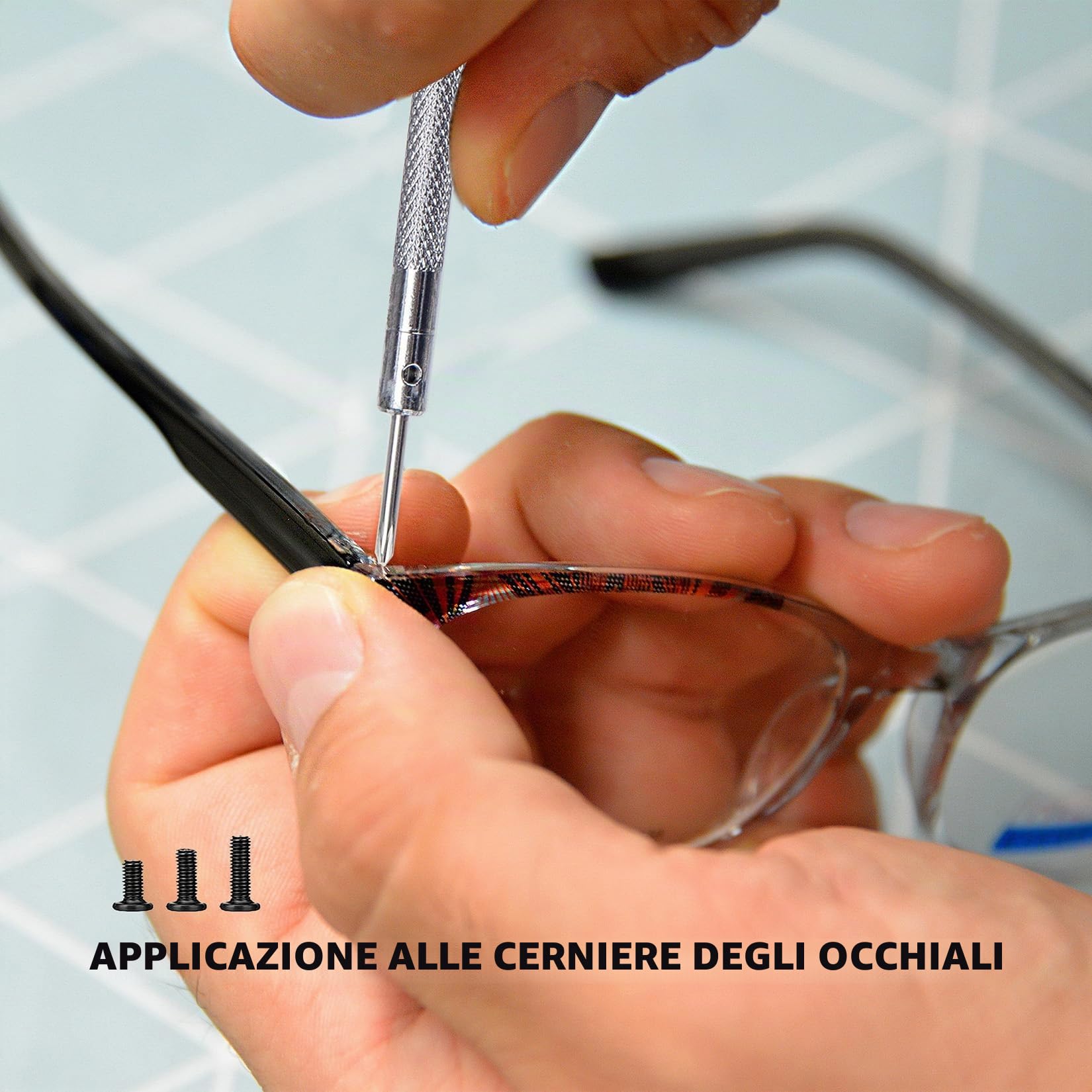 500 Pz Set di Viti Piccole, M1.2/M1.4/M2 Viti per Occhiali, Set di Vite a Testa Piatta, Kit di Riparazione Vite a Testa Svasata a Testa Tonda per Occhiali Laptop(N)