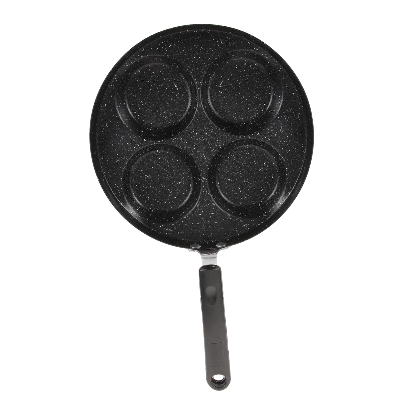 VINTORKY 1PC Nonstick Omelette Pan with Compartments Energy Saving Fried Egg Cooking Tool for People Heat Resistant Long Handle Kitchen Gadget Black