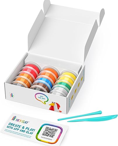 Miniatura 2 de HEY CLAY Farm Birds Set - Kit de arcilla seca al aire, 15 latas y herramientas de escultura con divertidas instrucciones interactivas aplicación