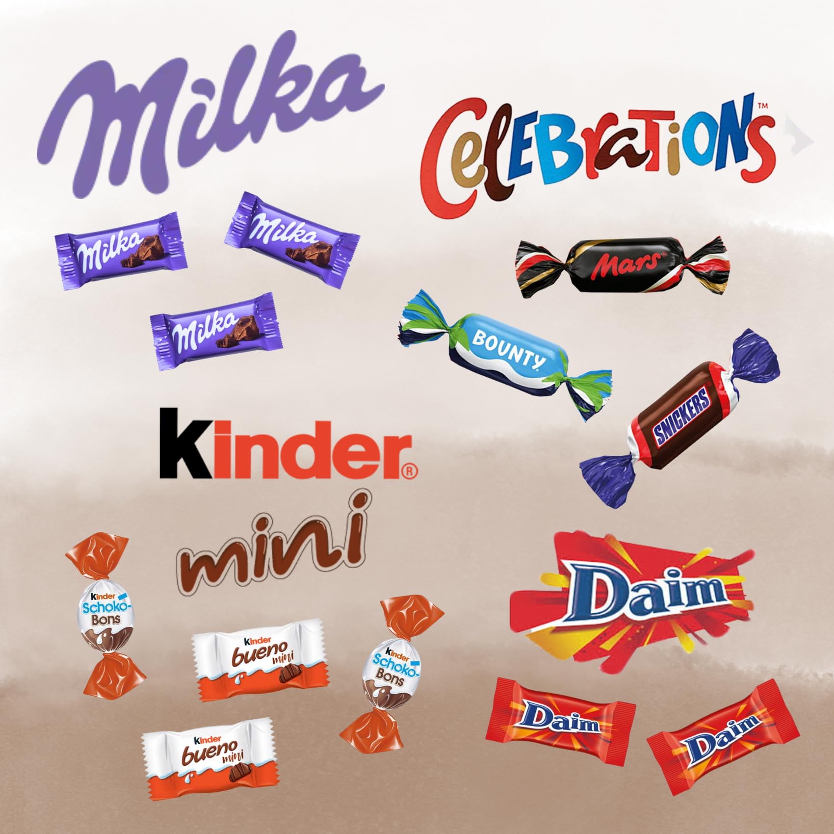 MILKA, KINDER et CÉLÉBRATIONS - Chat Gourmand garni de 30 chocolats