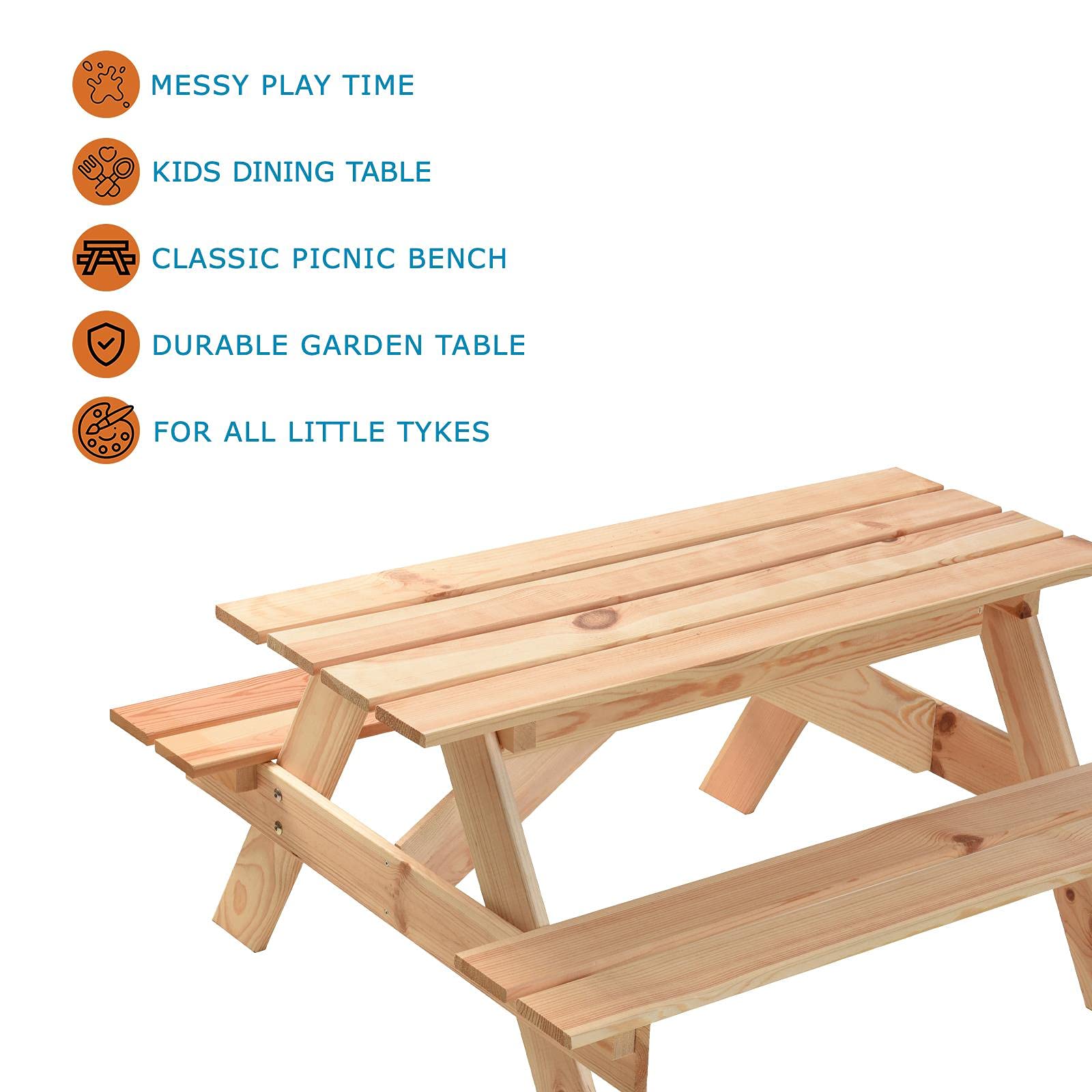 Buy idooka Childrens Picnic Bench Small Wooden Garden Furniture Table