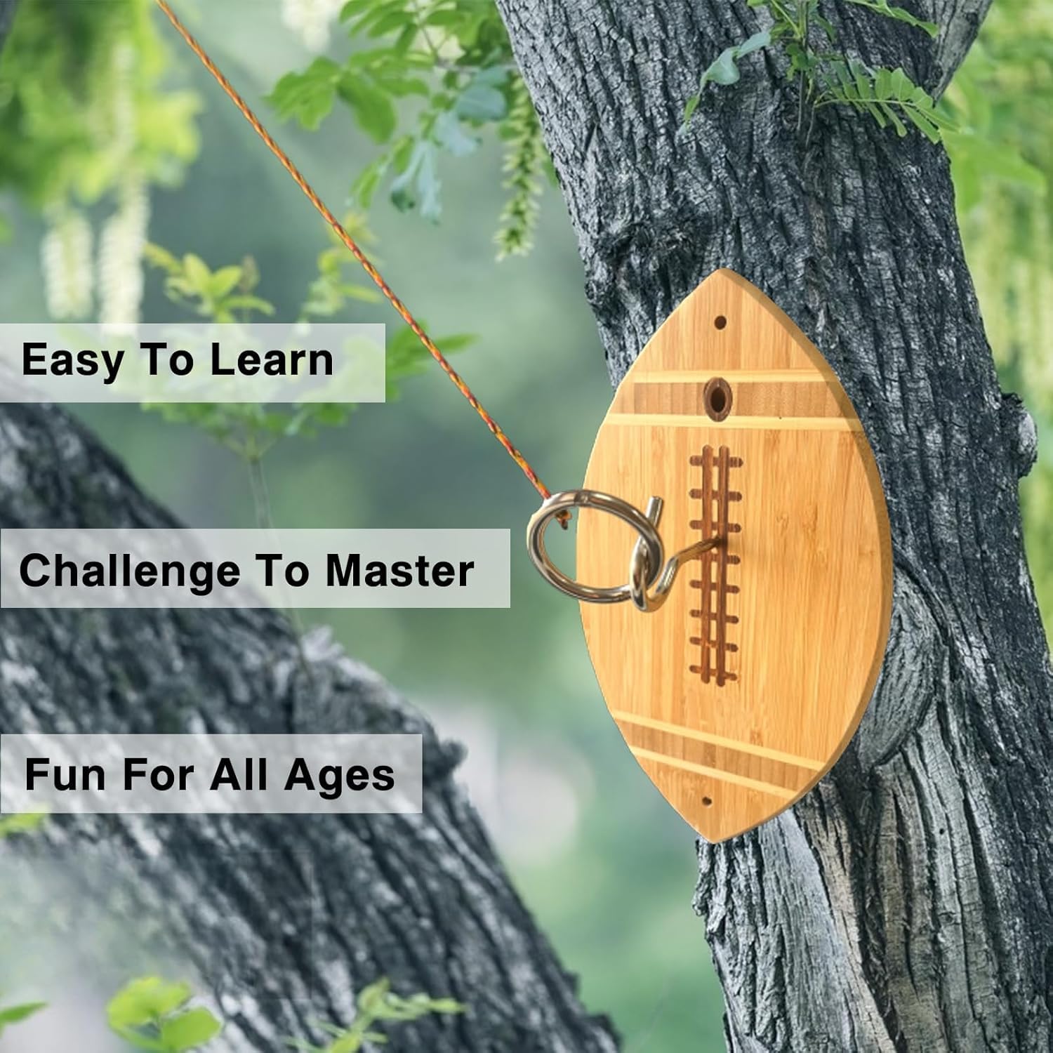 Ring Toss Game, 33 CM Hook and Ring Toss Games, Wooden Table Top Hook Toss Game - Image 3