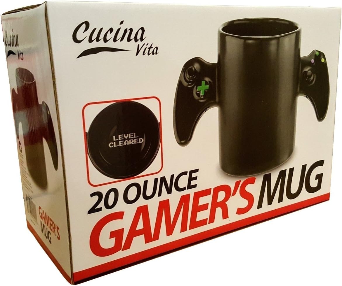 20 Ounce Gamer's Mug, Level Cleared Design! (Black)