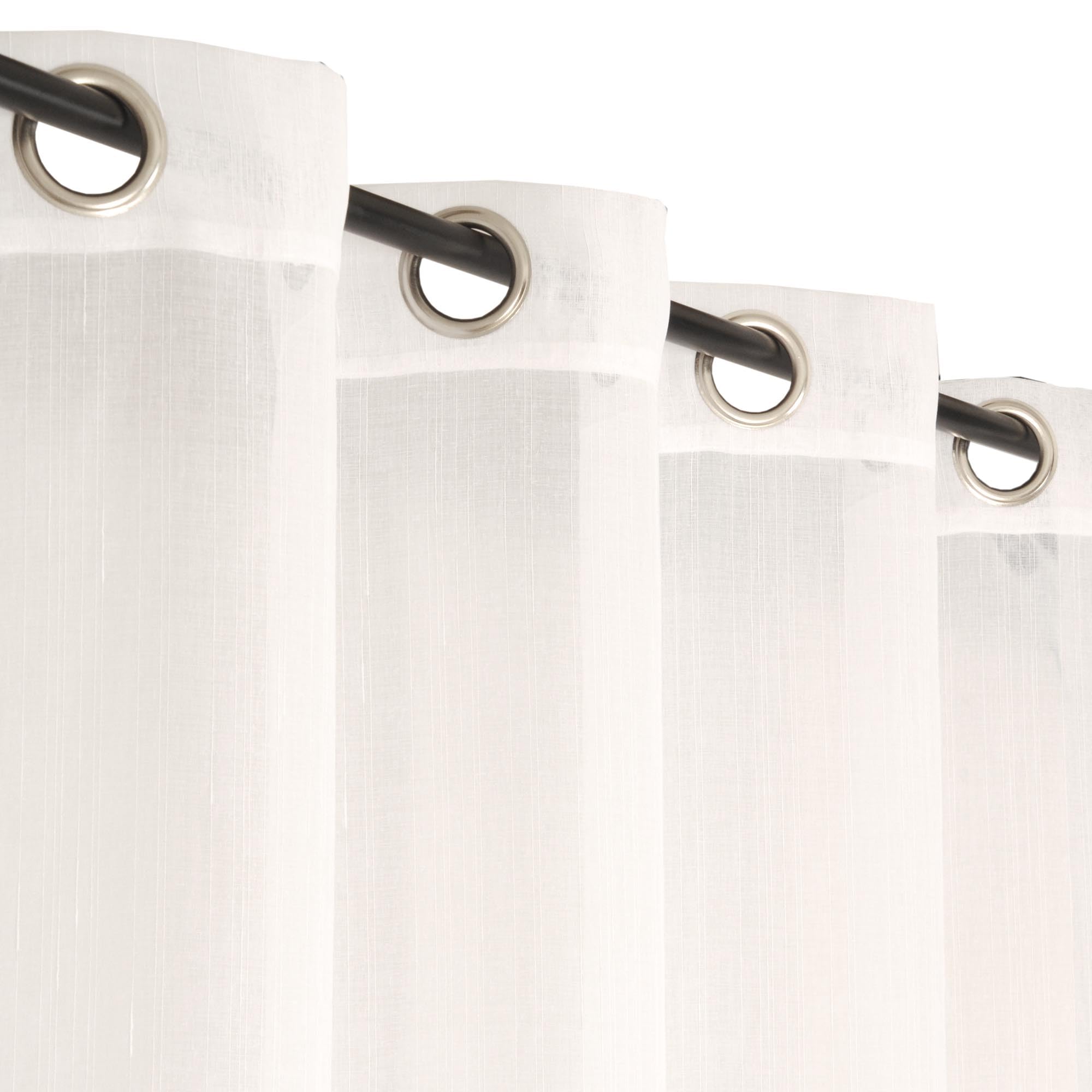 Atout Ciel White Textured Eyelet Curtains 140 x 240 cm