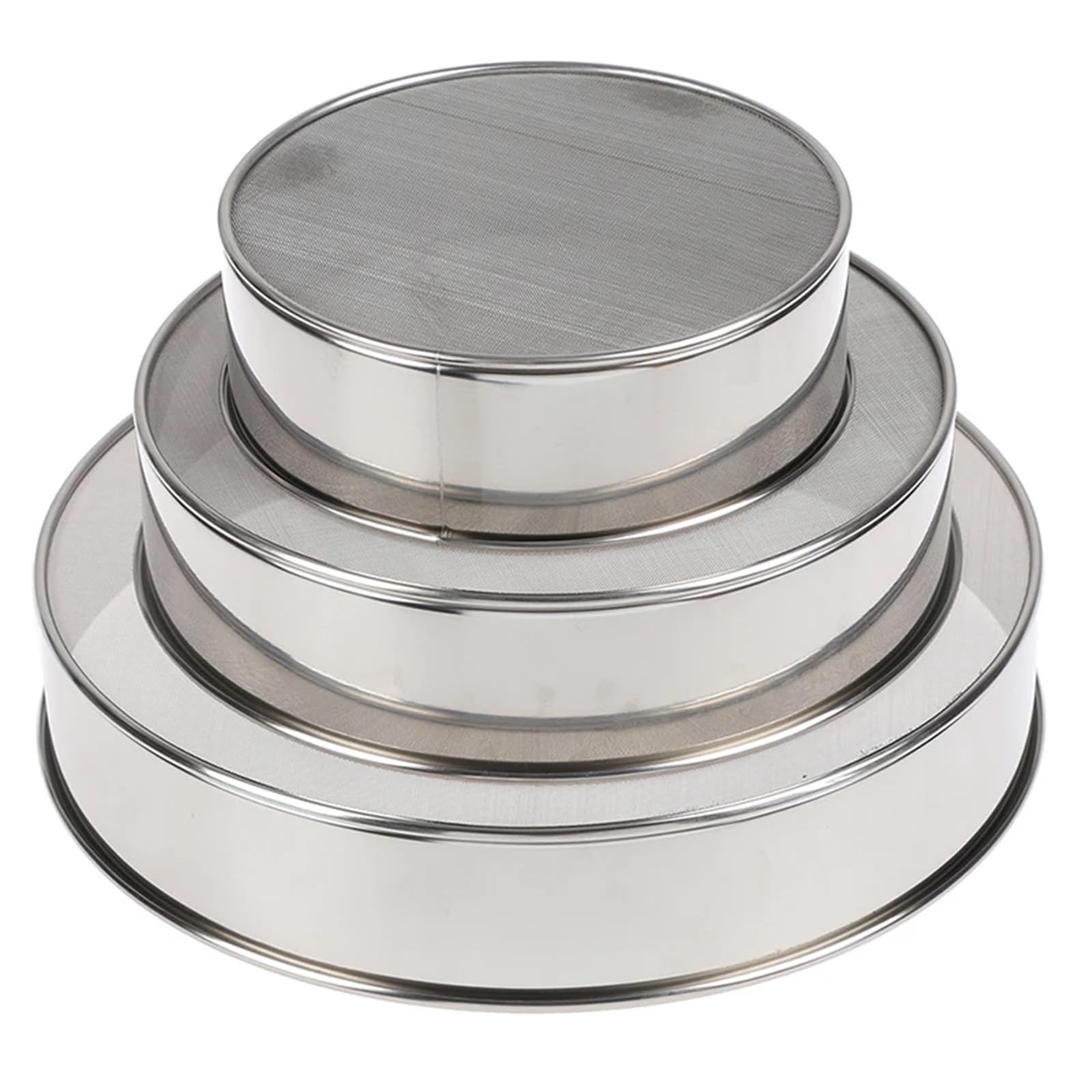 3PCS Küche Fein Mehl Sieb Edelstahl für Mehl