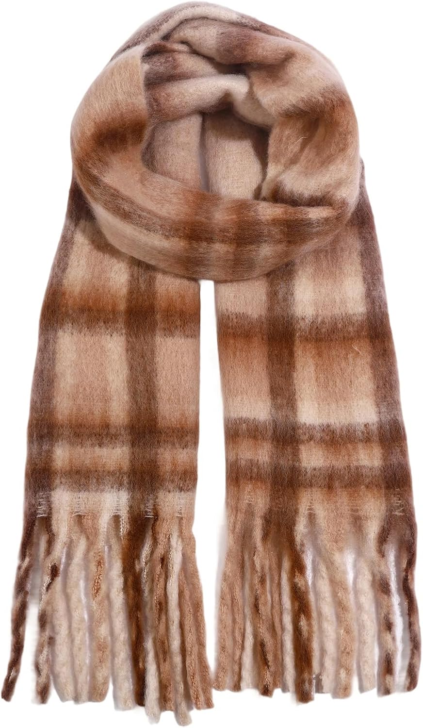 AUSEKALY Women's Scarf Big Colorful Thick Blanket Wrap Winter Oversized Warm Chunky Scarves Solid