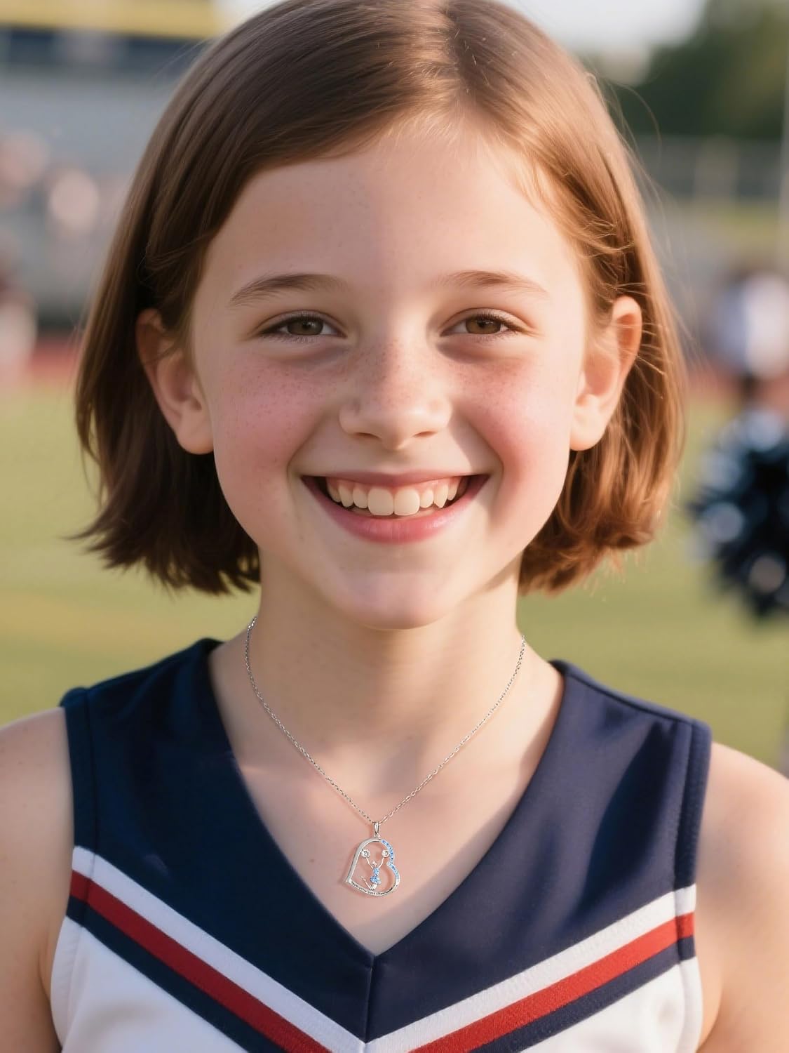 NORBU Cheerleader Gifts for Girls, Hypoallergenic Cheer Necklace for Daughter Cheerleading Squad Cheer Team Team Spirit Coach, Homecoming Graduation Birthday Christmas Gift - Image 2