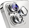 Babylonian iPhone Tempered Glass Camera Lens Protector with Aluminum Alloy Frame IPHONE 14 PRO MAX, Silver