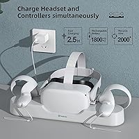 Vista 3 de Smatree Charging Dock Compatible for Oculus Quest 2Meta Quest 2, VR Controller and Headset Charge Simultaneously, Updated Support Elite Strap with