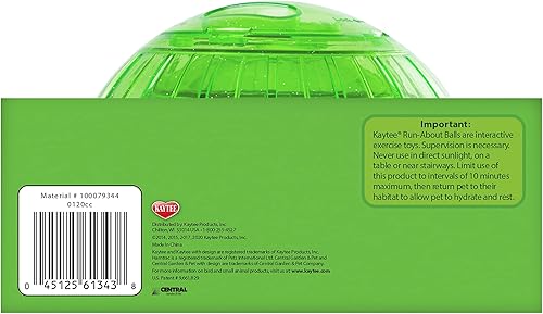 Miniatura 39 de Kaytee Pelota de ejercicio de 7 pulgadas de colores surtidos para hámsters y jerbos de mascotas