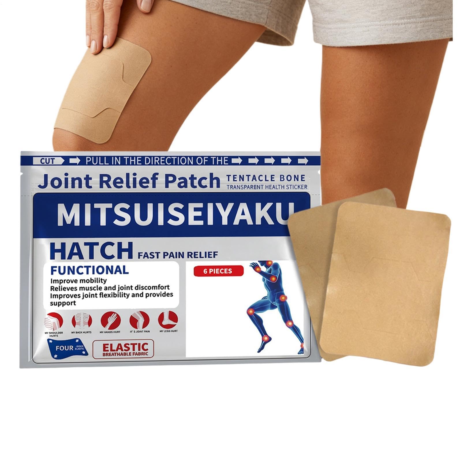 Ginocchiere | Cerotti per ginocchia O-riginal, Knee Pa-in Relief Patch, 6 cerotti lenitivi delicati per uso quotidiano, lavoro in ufficio e attività sportive leggere per lenire le articolazioni