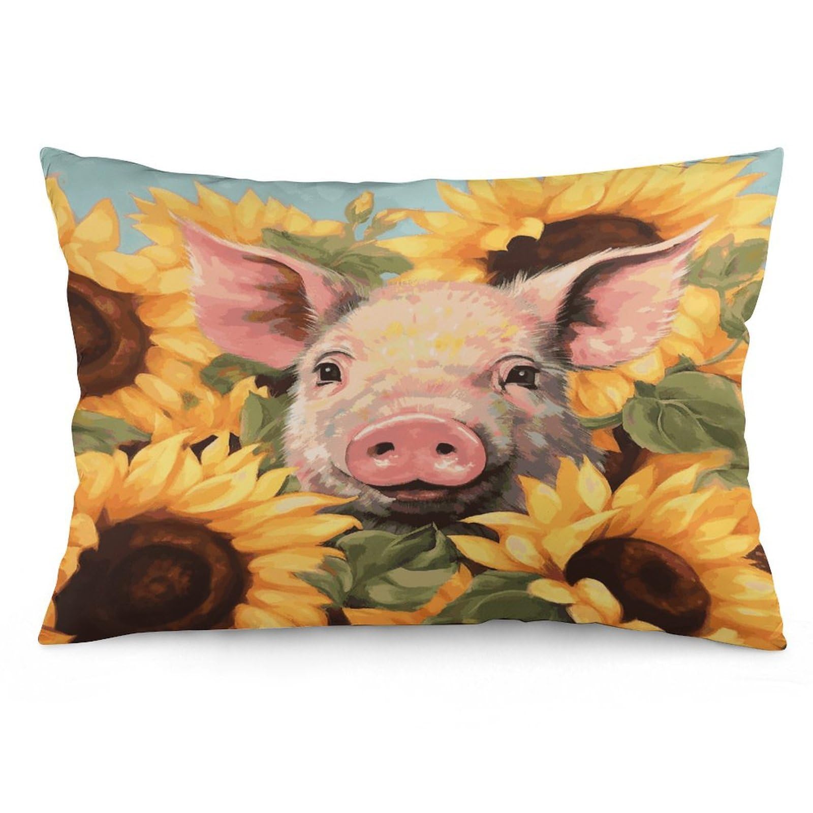 Smiling_77725070 Throw Pillow Covers with Silent Zipper Polyester Pillow Protectors Removable Pillow Cases Soft Pillowcase Cozy Pillow Sham Cushion Cover for Sofa Car Bed 16 "x24