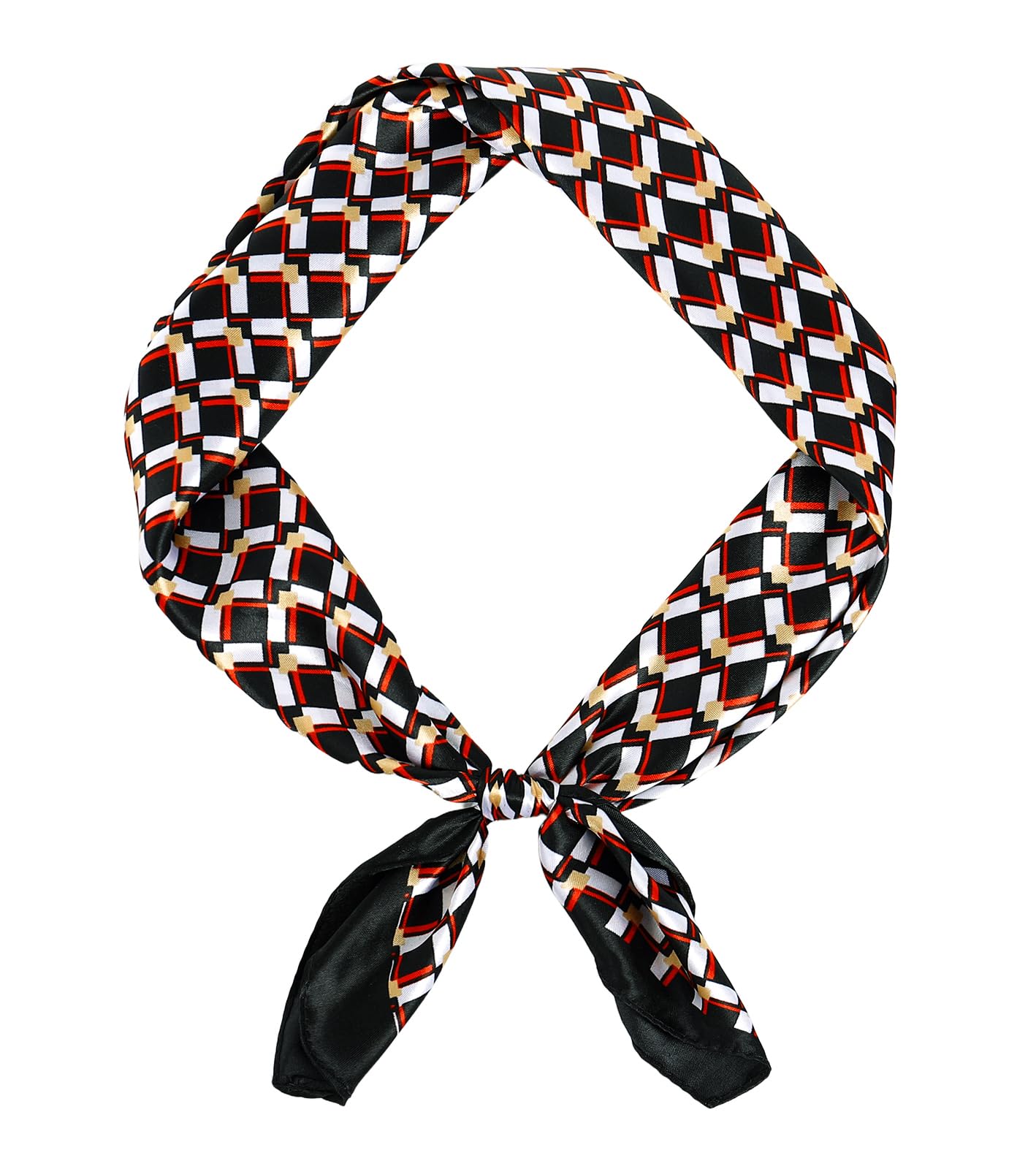 GERINLY Stripe Neckerchief for Men, Minimalism Square Scarf with Lines Pattern, Classic Bandana Silk Feel