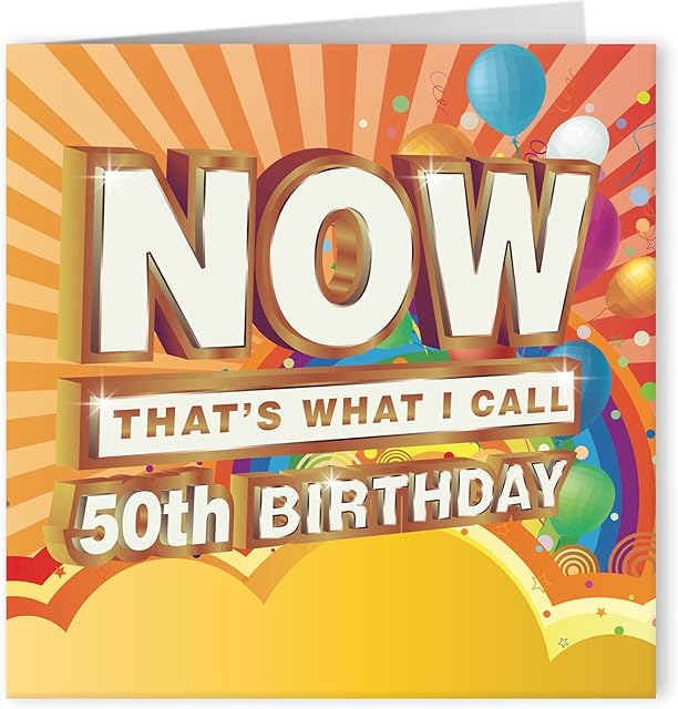 Cult Kitty - Now That's What I Call 50th Birthday - Joke Happy Birthday Cards for Him - Funny 50th Birthday Card for Her - Funny Birthday Cards for Men - Funny Birthday Cards for Women
