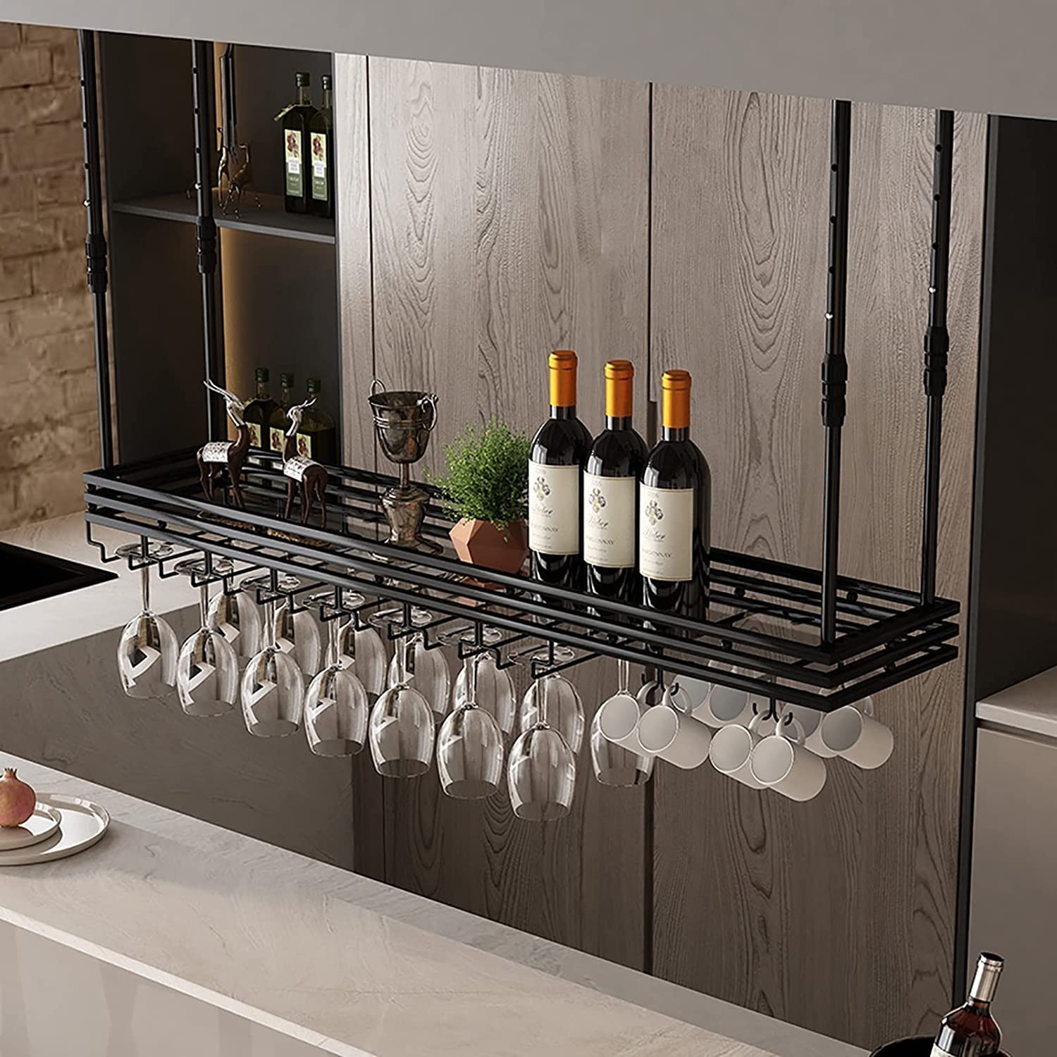 Support de verre à vin en métal pour bar de cuisine et salon moderne